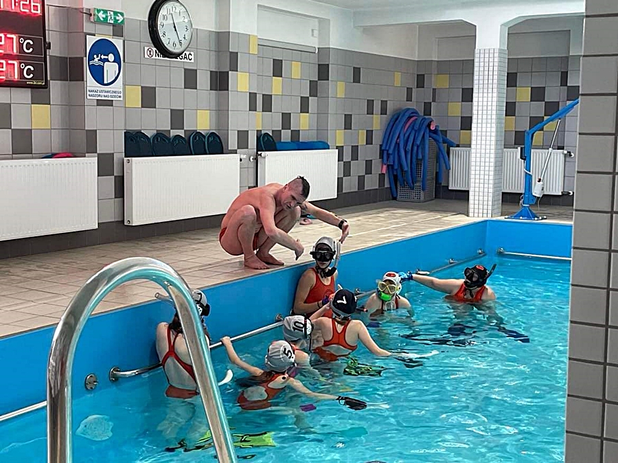 Hokej pod wodą Walenie Siemianowice Śląskie Trening 7 I 2023